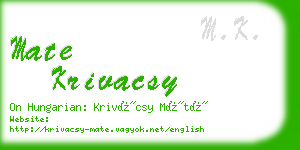 mate krivacsy business card